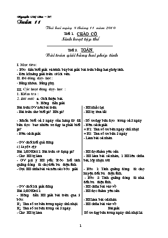 Giáo án Lớp 3 - Tuần 11 - Nguyễn Thị Thu