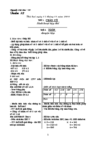Giáo án Lớp 3 - Tuần 12 - Nguyễn Thị Thu Giáo án Lớp 3 - Tuần 12 - Nguyễn Thị Thu