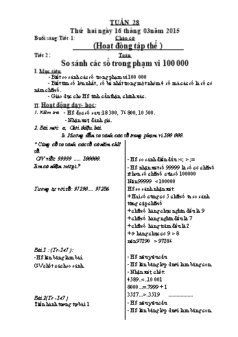 Giáo án Lớp 3 - Tuần 28 - Năm học 2014-2015