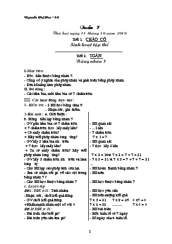Giáo án Lớp 3 - Tuần 7 - Nguyễn Thị Thu