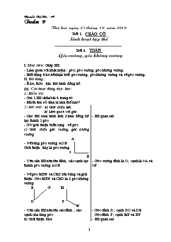 Giáo án Lớp 3 - Tuần 9 - Nguyễn Thị Thu Giáo án Lớp 3 - Tuần 9 - Nguyễn Thị Thu