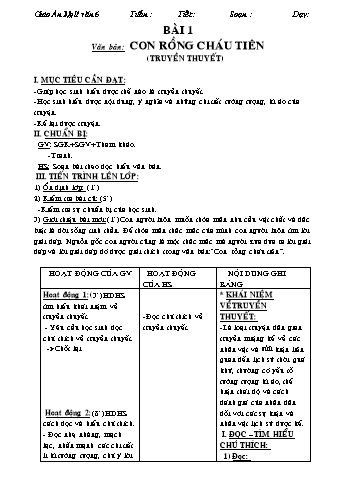 Giáo án môn Ngữ văn Lớp 6 - Chương trình cả năm Giáo án môn Ngữ văn Lớp 6 - Chương trình cả năm