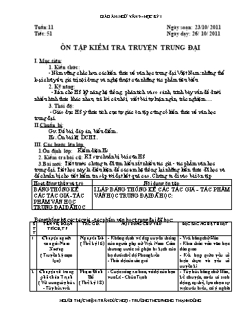 Giáo án Ngữ văn Lớp 9 - Tuần 11 - Trần Văn Ngọ