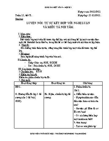 Giáo án Ngữ văn Lớp 9 - Tuần 15 - Trần Văn Ngọ