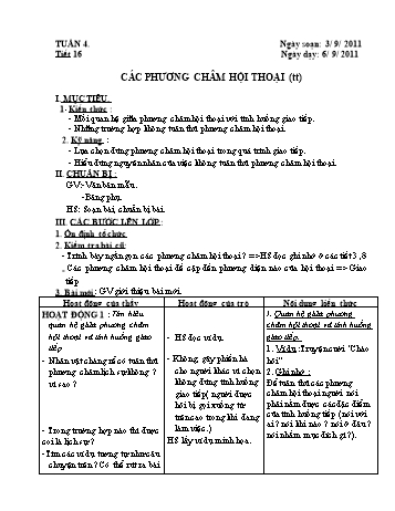 Giáo án Ngữ văn Lớp 9 - Tuần 4 - Trần Văn Ngọ