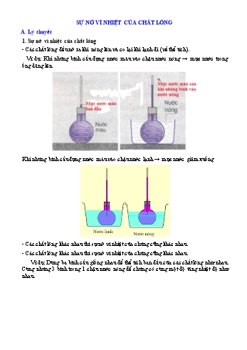 Ôn tập Vật lý 6 - Bài: Sự nở vì nhiệt của chất lỏng