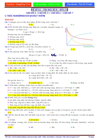 2 Đề học kì II Hóa học 10 - Chủ đề 4-7 (Có đáp án) 2 Đề học kì II Hóa học 10 - Chủ đề 4-7 (Có đáp án)