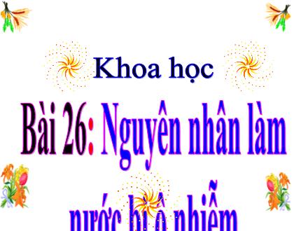 Bài giảng Khoa học 4 - Bài 26: Nguyên nhân làm nước bị ô nhiễm - Bùi Kim Huệ