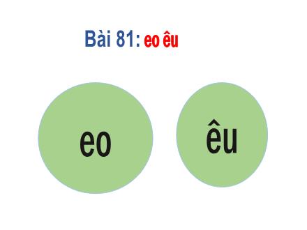 Bài giảng Tiếng Việt 1 - Bài 81: eo, êu - Năm học 2022-2023 - Nguyễn Thị Ánh Tuyết