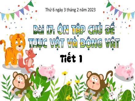 Bài giảng Tự nhiên và xã hội 3 (Kết nối tri thức) - Bài 17: Ôn tập chủ đề thực vật và động vật (Tiết 1) - Năm học 2022-2023