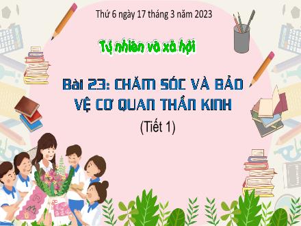 Bài giảng Tự nhiên và xã hội 3 (Kết nối tri thức) - Bài 23: Chăm sóc và bảo vệ cơ quan thần kinh (Tiết 1) - Năm học 2022-2023