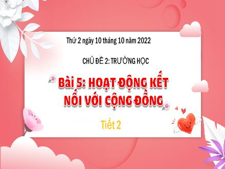 Bài giảng Tự nhiên và xã hội 3 (Kết nối tri thức) - Bài 5: Hoạt động kết nối với cộng đồng (Tiết 2) - Năm học 2022-2023