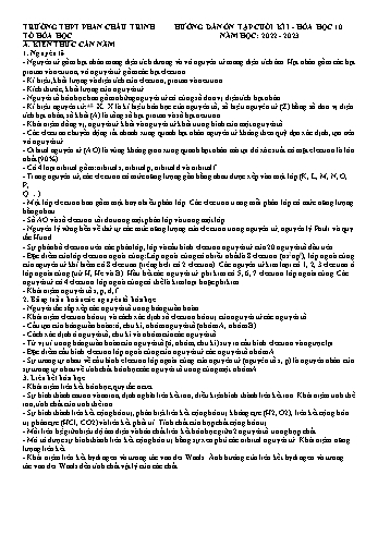 Đề cương cuối kì I Hóa học 10 - Đề 1-4 - Năm học 2022-2023 - Trường THPT Phan Chu Trinh (Có đáp án + Ma trận)