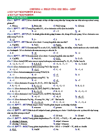 Đề cương học kì 2 Hóa học 10 - Chương 4-7 - Trường THPT Bù Đăng (Có đáp án)