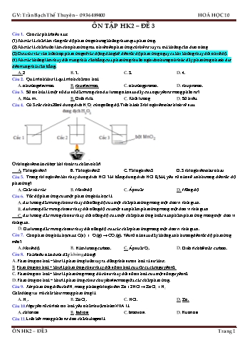 Đề cương ôn tập cuối kì 2 Hóa học 10 - Đề 3 - Trần Bạch Thế Thuyên (Có đáp án)