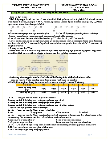 Đề cương ôn tập học kì 2 Hóa học 10 - Năm học 2022-2023 - Trường THPT Lương Thế Vinh