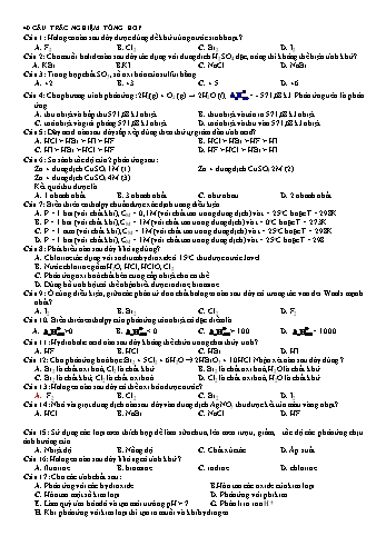 Đề cương ôn tập học kì 2 Hóa học 10 - Phạm Nghĩa