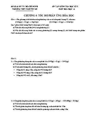 Đề cương ôn tập kiểm tra học kì II Hóa học 10 - Chương 6+7 - Trường THPT Nguyễn Du