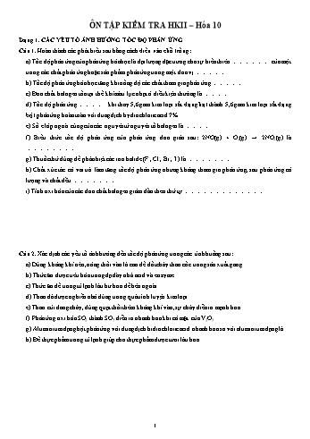 Đề cương ôn tập kiểm tra học kì II Hóa học 10 - Dung Phạm