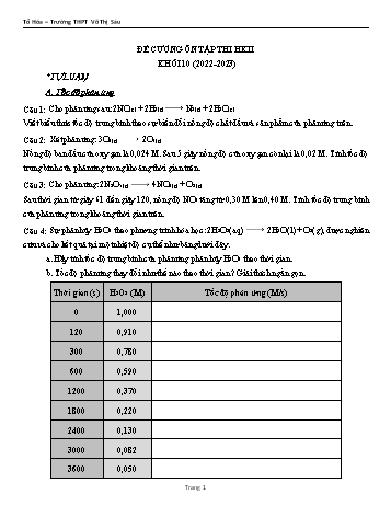 Đề cương ôn tập thi học kì II Hóa học 10 - Tự luận - Năm học 2022-2023 - Trường THPT Võ Thị Sáu
