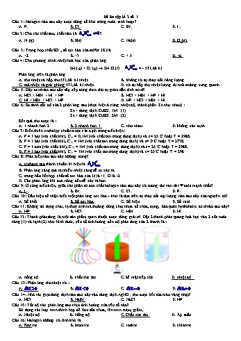 Đề ôn tập kì 2 Hóa học 10 - Đề 1 (Có đáp án)
