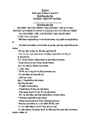 Giáo án Hoạt động giáo dục 4 - Năm học 2023-2024 - Nguyễn Thị Bích Thủy
