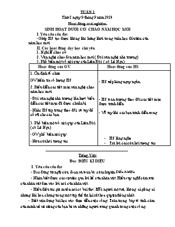 Giáo án Lớp 4 (Kết nối tri thức) - Tuần 1 - Năm học 2024-2025 - Nguyễn Thị Bích Thủy Giáo án Lớp 4 (Kết nối tri thức) - Tuần 1 - Năm học 2024-2025 - Nguyễn Thị Bích Thủy