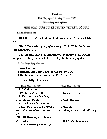 Giáo án Lớp 4 (Kết nối tri thức) - Tuần 11 - Năm học 2023-2024 - Nguyễn Thị Bích Thủy