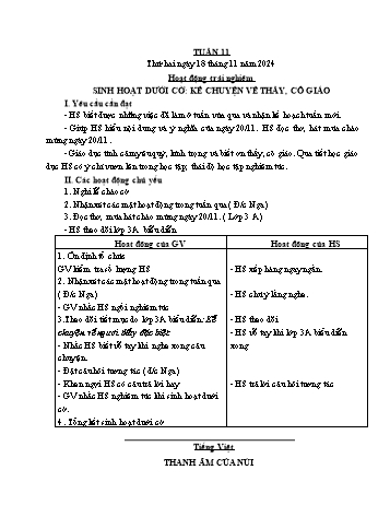 Giáo án Lớp 4 (Kết nối tri thức) - Tuần 11 - Năm học 2024-2025 - Bạch Thị Đào Giáo án Lớp 4 (Kết nối tri thức) - Tuần 11 - Năm học 2024-2025 - Bạch Thị Đào