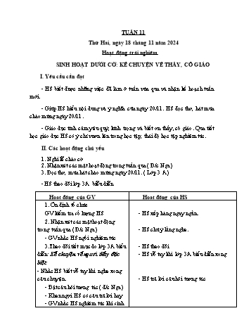 Giáo án Lớp 4 (Kết nối tri thức) - Tuần 11 - Năm học 2024-2025 - Nguyễn Thị Bích Thủy Giáo án Lớp 4 (Kết nối tri thức) - Tuần 11 - Năm học 2024-2025 - Nguyễn Thị Bích Thủy