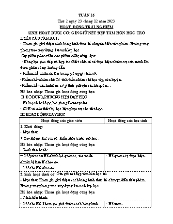 Giáo án Lớp 4 (Kết nối tri thức) - Tuần 16 - Năm học 2024-2025 - Hồ Thị Bích Thủy