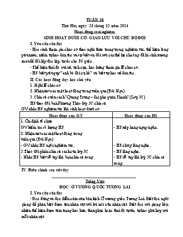 Giáo án Lớp 4 (Kết nối tri thức) - Tuần 16 - Năm học 2024-2025 - Nguyễn Thị Bích Thủy