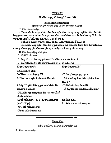 Giáo án Lớp 4 (Kết nối tri thức) - Tuần 17 - Năm học 2024-2025 - Nguyễn Thị Bích Thủy Giáo án Lớp 4 (Kết nối tri thức) - Tuần 17 - Năm học 2024-2025 - Nguyễn Thị Bích Thủy