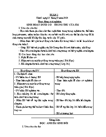 Giáo án Lớp 4 (Kết nối tri thức) - Tuần 2 - Năm học 2024-2025 - Nguyễn Thị Bích Thủy Giáo án Lớp 4 (Kết nối tri thức) - Tuần 2 - Năm học 2024-2025 - Nguyễn Thị Bích Thủy