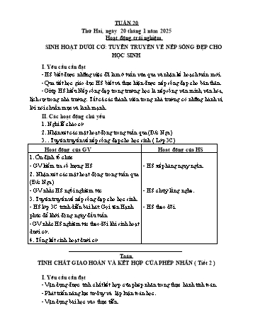 Giáo án Lớp 4 (Kết nối tri thức) - Tuần 20 - Năm học 2024-2025 - Nguyễn Thị Bích Thủy