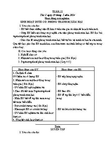 Giáo án Lớp 4 (Kết nối tri thức) - Tuần 22 - Năm học 2023-2024 - Nguyễn Thị Bích Thủy