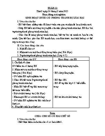 Giáo án Lớp 4 (Kết nối tri thức) - Tuần 22 - Năm học 2024-2025 - Bạch Thị Đào Giáo án Lớp 4 (Kết nối tri thức) - Tuần 22 - Năm học 2024-2025 - Bạch Thị Đào