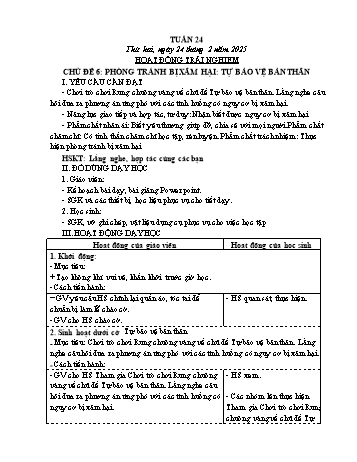 Giáo án Lớp 4 (Kết nối tri thức) - Tuần 24 - Năm học 2024-2025 - Đinh Thị Hồng Vân