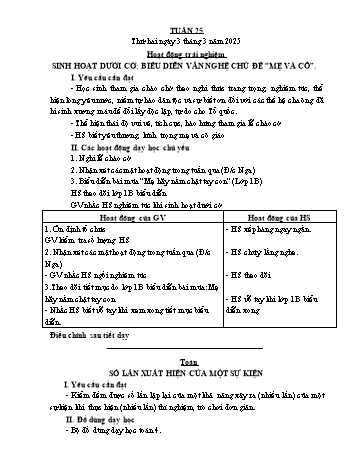 Giáo án Lớp 4 (Kết nối tri thức) - Tuần 25 - Năm học 2024-2025 - Bạch Thị Đào Giáo án Lớp 4 (Kết nối tri thức) - Tuần 25 - Năm học 2024-2025 - Bạch Thị Đào