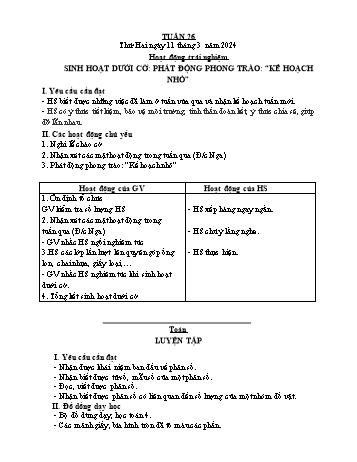 Giáo án Lớp 4 (Kết nối tri thức) - Tuần 26 - Năm học 2023-2024 - Nguyễn Thị Bích Thủy