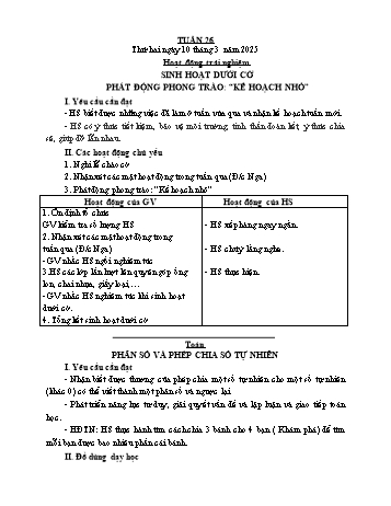 Giáo án Lớp 4 (Kết nối tri thức) - Tuần 26 - Năm học 2024-2025 - Bạch Thị Đào Giáo án Lớp 4 (Kết nối tri thức) - Tuần 26 - Năm học 2024-2025 - Bạch Thị Đào