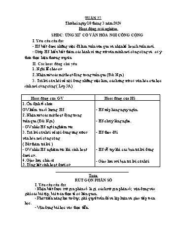 Giáo án Lớp 4 (Kết nối tri thức) - Tuần 27 - Năm học 2023-2024 - Nguyễn Thị Bích Thủy