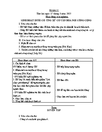 Giáo án Lớp 4 (Kết nối tri thức) - Tuần 27 - Năm học 2024-2025 - Bạch Thị Đào Giáo án Lớp 4 (Kết nối tri thức) - Tuần 27 - Năm học 2024-2025 - Bạch Thị Đào