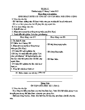 Giáo án Lớp 4 (Kết nối tri thức) - Tuần 27 - Năm học 2024-2025 - Nguyễn Thị Bích Thủy