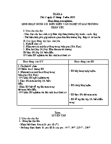 Giáo án Lớp 4 (Kết nối tri thức) - Tuần 4 - Năm học 2023-2024 - Nguyễn Thị Bích Thủy