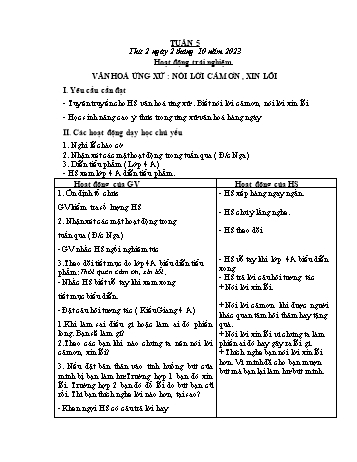 Giáo án Lớp 4 (Kết nối tri thức) - Tuần 5 - Năm học 2023-2024 - Nguyễn Thị Bích Thủy Giáo án Lớp 4 (Kết nối tri thức) - Tuần 5 - Năm học 2023-2024 - Nguyễn Thị Bích Thủy