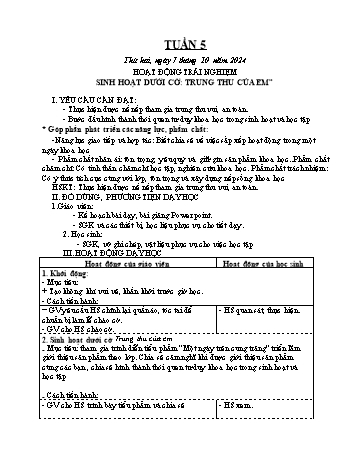 Giáo án Lớp 4 (Kết nối tri thức) - Tuần 5 - Năm học 2024-2025 - Hồ Thị Bích Thủy