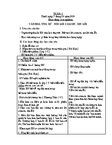 Giáo án Lớp 4 (Kết nối tri thức) - Tuần 5 - Năm học 2024-2025 - Nguyễn Thị Bích Thủy