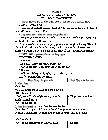 Giáo án Lớp 4 (Kết nối tri thức) - Tuần 6 - Năm học 2024-2025 - Hồ Thị Bích Thủy