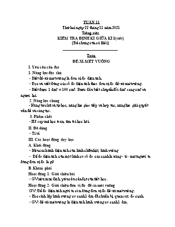 Giáo án Lớp 4 - Tuần 11 - Năm học 2021-2022 - Nguyễn Thị Bích Thủy